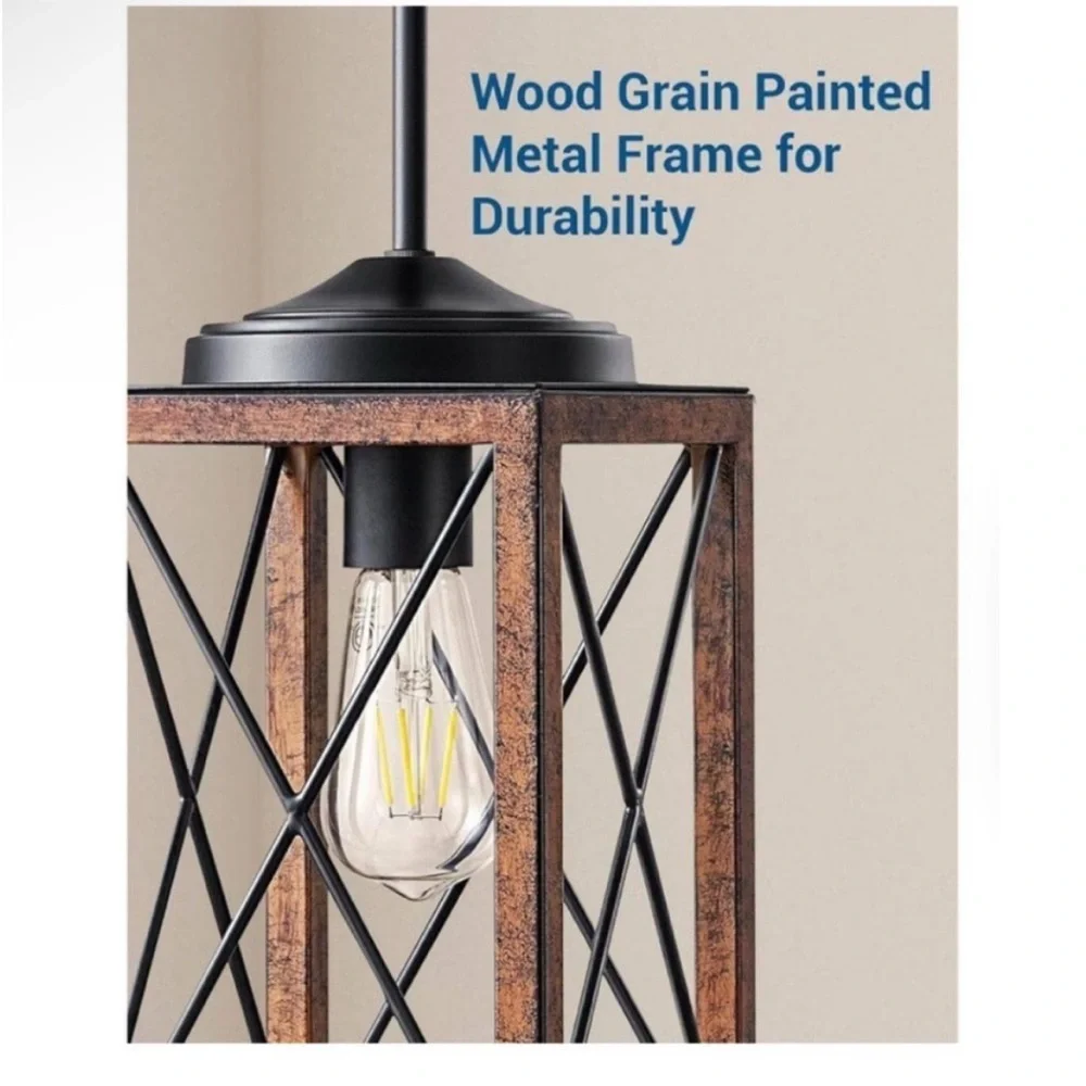 Rustic Pendant Light Fixtures (2) NIB